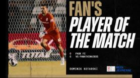 Fans’ Man of the Match ο Κοτάρσκι