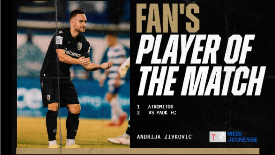 Fans’ Man of the Match ο Α. Ζίβκοβιτς