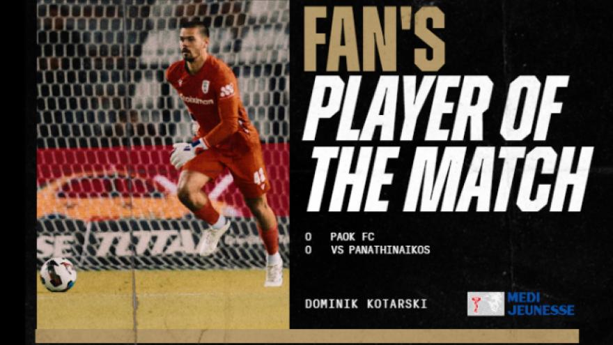 Fans’ Man of the Match ο Κοτάρσκι